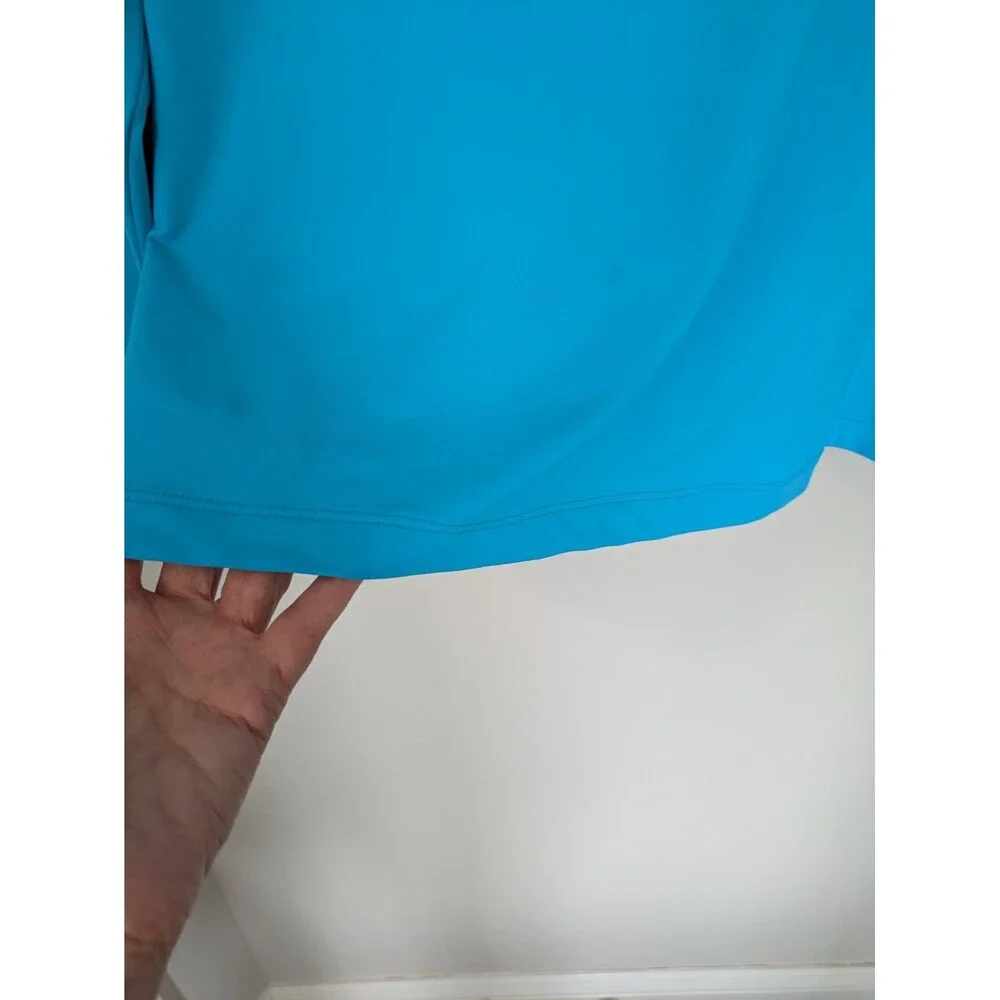 LANDS' END Womens 1X Stretchy Rash Guard Swim Shirt Bright Turquoise Blue Beach - Picture 4 of 13
